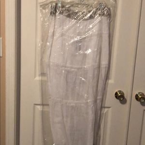 Long white woven skirt
